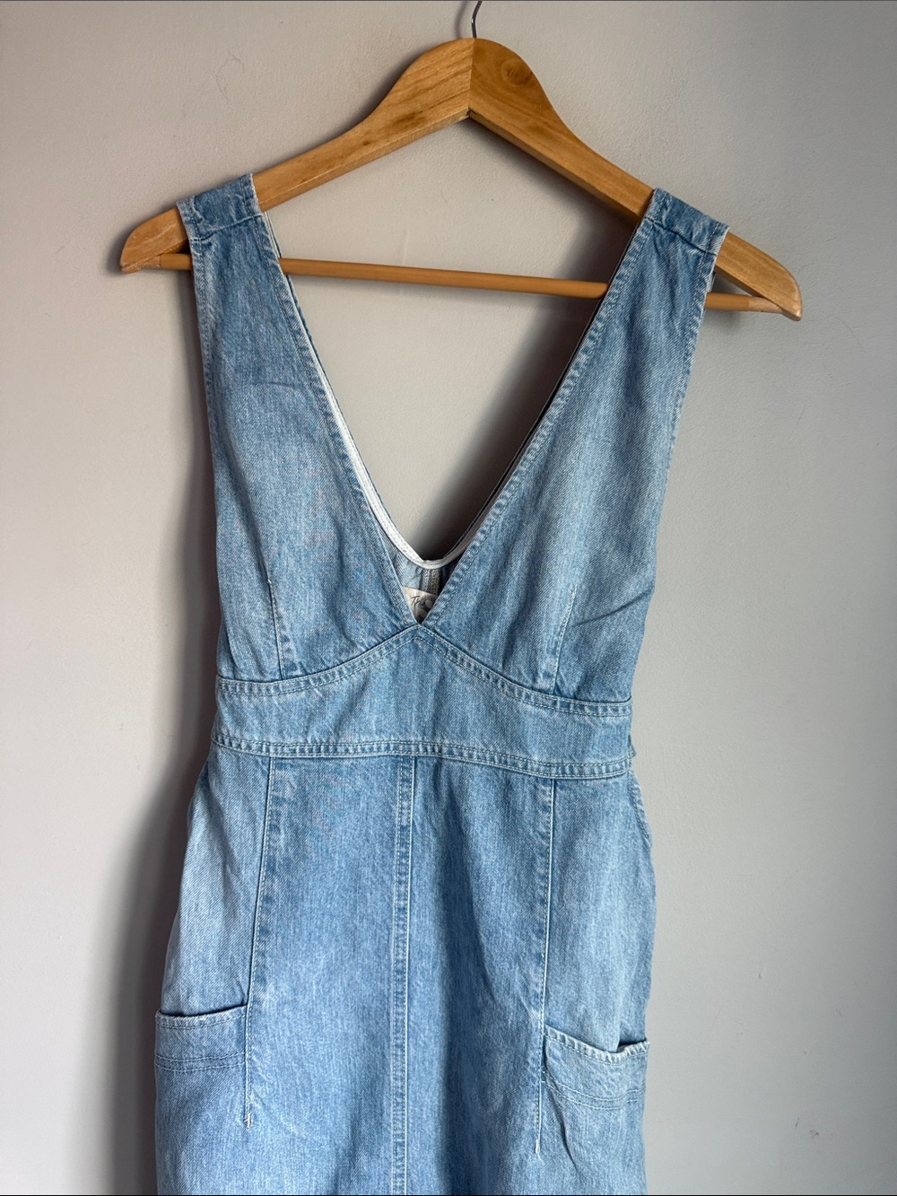 Free People We The Free Wonderland Denim Maxi Dress Small - Picture 7 of 12